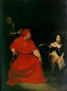 Paul Delaroche, Joan of Arc is interrogated by The Cardinal of Winchester in her prison.